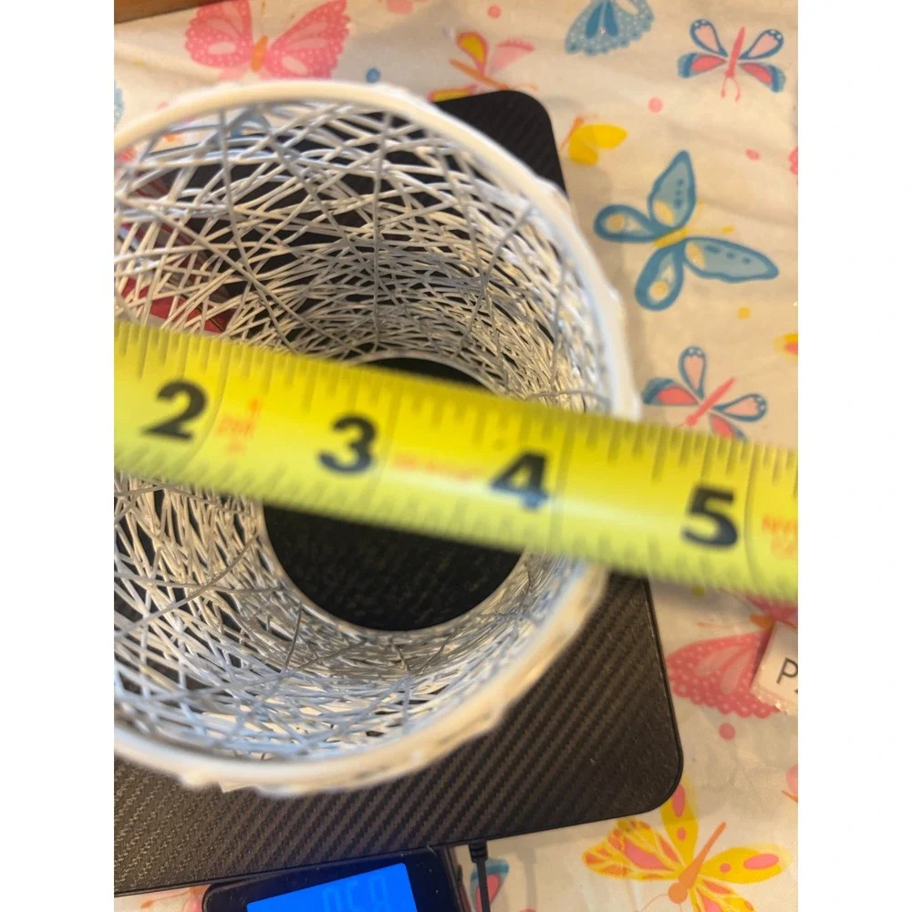 Pink Zebra White Woven Wire Nest Accent Shade with Glass Insert Simmer Pot PZ-12